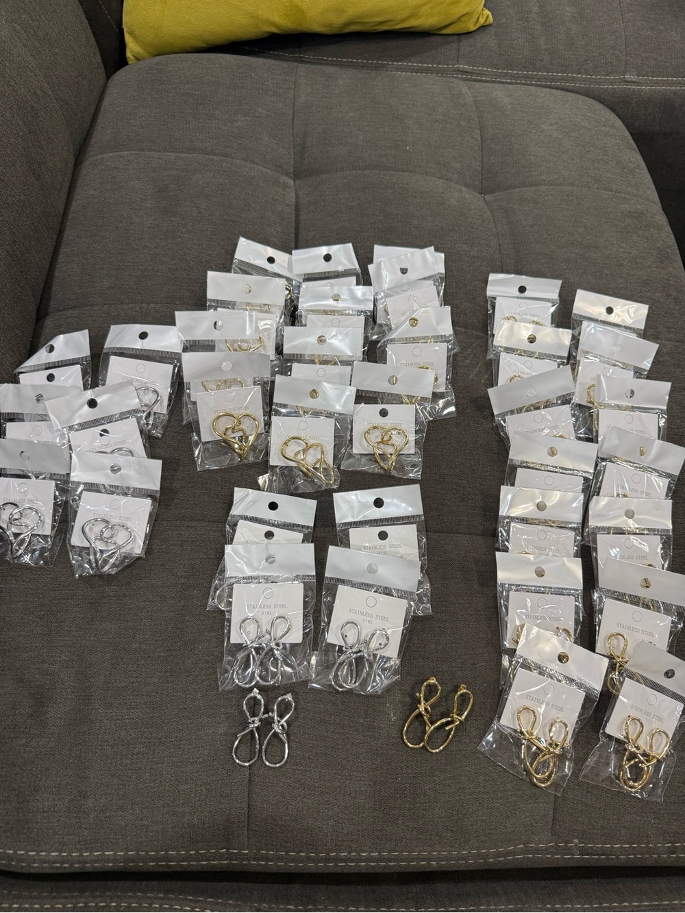 Gold & Silver Link Drop Earrings - Stainless Steel